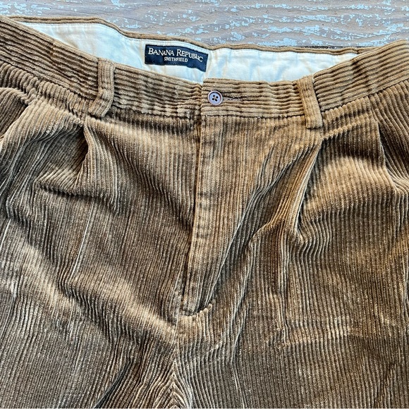 Banana Republic Pants 36 Long Brown Corduroy Pants Flap pockets Y2K - Picture 4 of 5